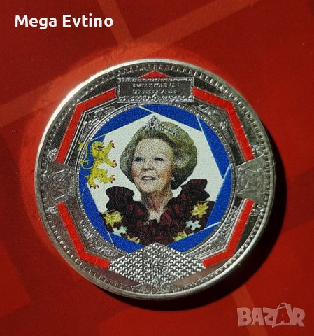 Възпоменателна монета 5 евро - Beatrix, 100 години Mint House, 2011, с цвят ! 