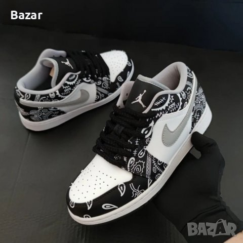 Nike Air Jordan 1 Low Bandana Grafitti Black White Grey Обувки Маратонки Кецове Номер 39 Размер Нови, снимка 8 - Маратонки - 39273607