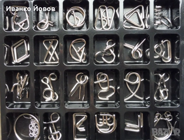 24 броя 3D метални пъзели – Образователни интелектуални играчки, повишаване IQ и EQ, подаръчна кутия, снимка 12 - Пъзели - 53519172