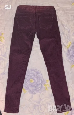 Дамски джинси в лилаво и черно, XS, ниска талия, тип цигара, снимка 2 - Други - 48290569
