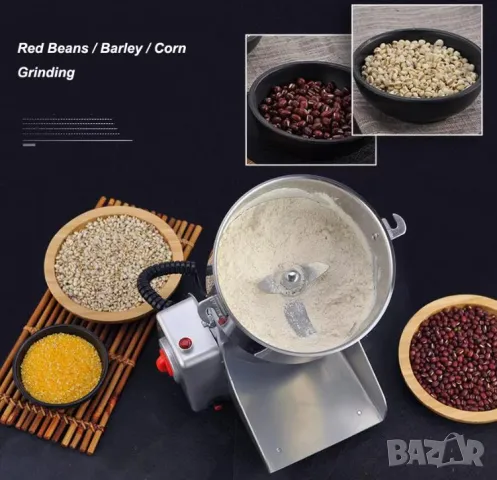 Индустриална Мелница Високомощна Мелачка Машина за Ултра Фино Смилане Голям Капацитет 800грама 3000W, снимка 10 - Други машини и части - 47422107