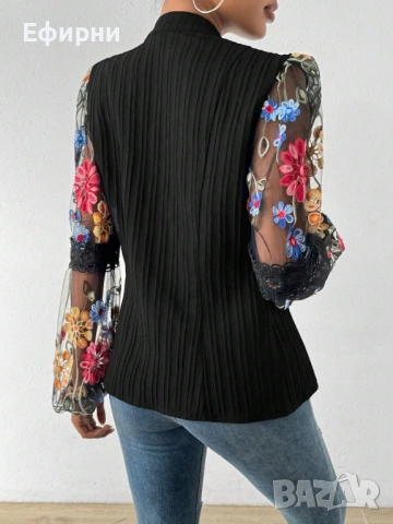 Ефектна блуза, Елегантна блуза, Блуза дантела, снимка 3 - Блузи с дълъг ръкав и пуловери - 52214883