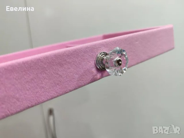 Кутия за бижута с рафтчета, розово кадифе, страхотна за подарък на жена или момиче, снимка 6 - Други - 48036699
