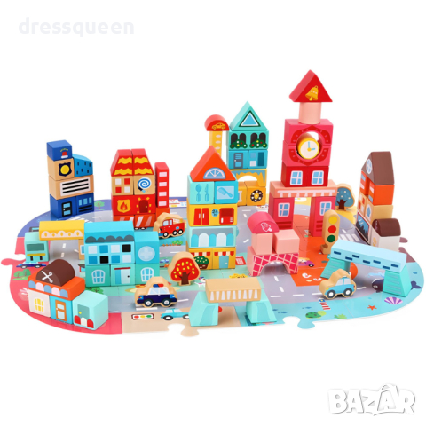 4122 Дървен конструктор "Little City Builder"., снимка 10 - Конструктори - 44612474