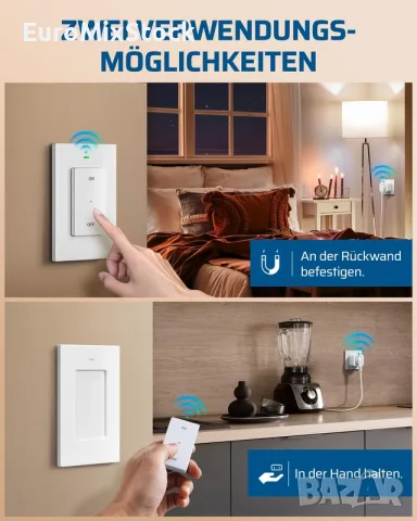 Радио контакт с магнитен стенен превключвател DEWENWILS 3680W, 30м, снимка 2 - Друга електроника - 55908190