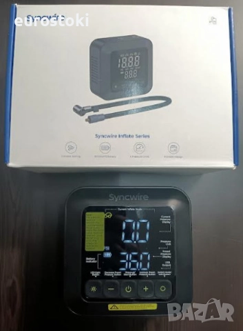 Преносима помпа за гуми Syncwire, преносим въздушен компресор 150 PSI за автомобилни гуми, снимка 9 - Аксесоари и консумативи - 52298202