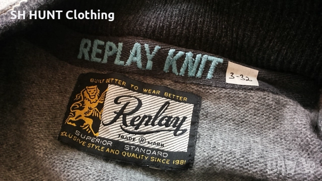 REPLAY KNIT 86% Wool размер L мъжка жилетка 86% Вълна 3-32, снимка 7 - Пуловери - 52695939