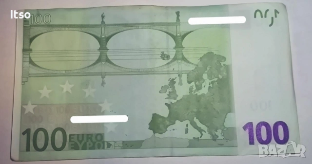 банкнота 100 евро емисия 2002-ра г. , снимка 2 - Нумизматика и бонистика - 53295814