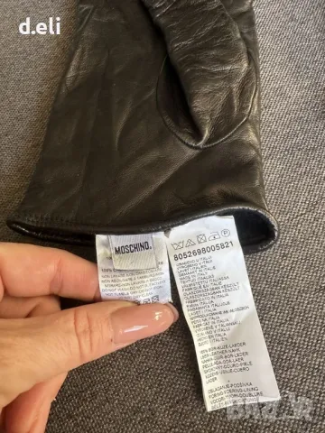 Unisex MOSCHINO Original Size L 100% Кожа Страхотни ръкавици , снимка 6 - Ръкавици - 48237942