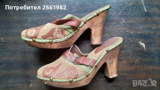 Красиви чехли с дървен ток, снимка 1