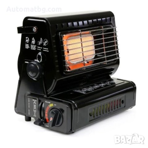 К-т газова печка и котлон + 1 бутилка газ Automat, Пиезо запалване, 2 в 1, 1.3KW