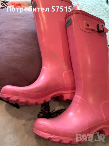 Hunter розови детски гумени ботуши, снимка 2 - Детски боти и ботуши - 36407252