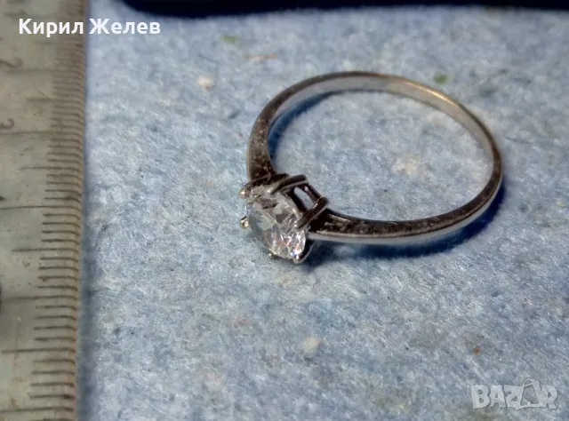 СКЪПОЦЕНЕН ГОДЕЖЕН СРЕБЪРЕН ПРЪСТЕН СРЕБРО ВИСОКА ПРОБА с БЯЛА ПОЗЛАТА и ЕДЪР ФАСЕТИРАН ЦИРКОН 44354, снимка 10 - Пръстени - 49144564