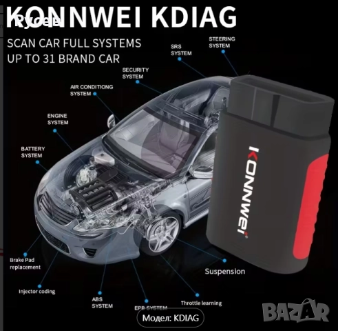 Konnwei KDIAG Висок клас автодиагностика, снимка 2 - Аксесоари и консумативи - 52827543