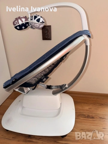 Електрическа бебешка люлка mamaRoo 5.0 Slate Blue, синьо-сива, снимка 3 - Детски люлки - 53558048