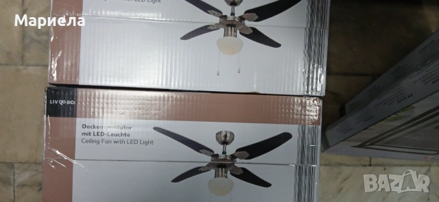 Вентилатор за таван с LED лампа, снимка 3 - Вентилатори - 53643571
