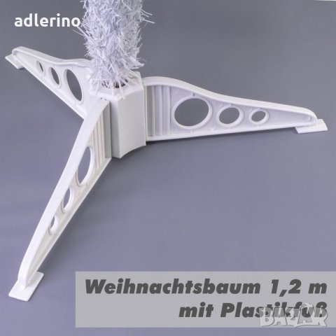 Изкуствено Коледно дърво, изкуствена елха, бял цвят, 120 см, с бляскав ефект, снимка 5 - Изкуствени цветя - 34402230