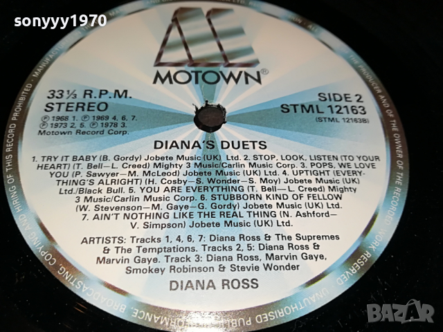 поръчана-DIANAS DUETS-ENGLAND 0704221925, снимка 15 - Грамофонни плочи - 36381125