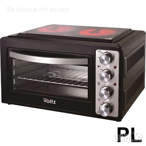Електрическа готварска печка Oliver Voltz OV51441A38 38L Два стъклокерамични котлона Черна Код P832, снимка 1