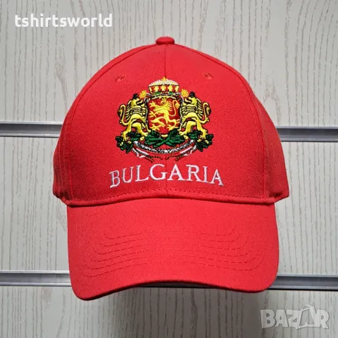 Нова шапка с козирка България, с Герб в червен цвят