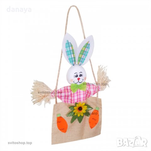 2743 Великденска украса за окачване Зайче с моркови, снимка 4 - Декорация за дома - 35886502
