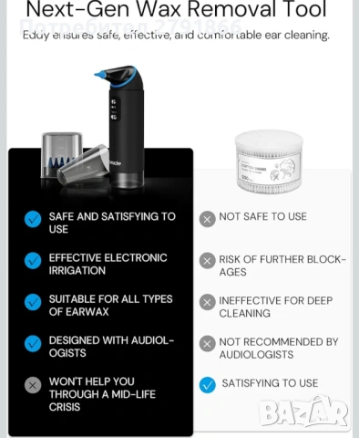 AURACLE Професионален комплект за премахване на ушна кал - 360° акумулаторен нов запечатан, снимка 6 - Други - 53204963