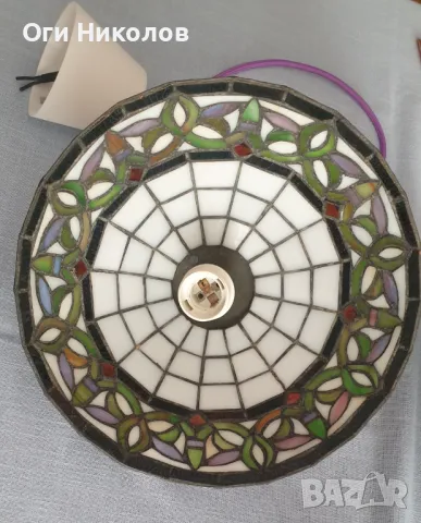 Лампа,полилей тип Тифани, снимка 5 - Антикварни и старинни предмети - 50342992