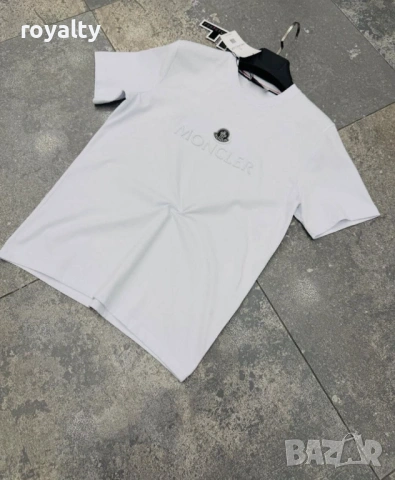 Moncler Нова Бяла Мъжка Тениска Монклер 