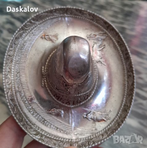 Мексиканса декоративна сребърна шапка, снимка 5 - Антикварни и старинни предмети - 41183012