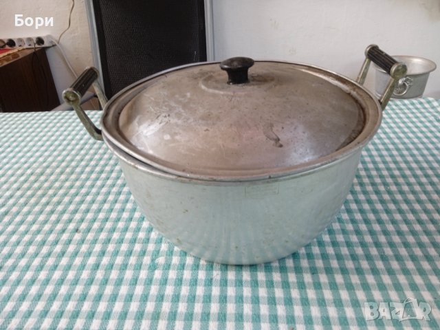 Стара алуминиева тава с капак / 1, снимка 3 - Съдове за готвене - 41435513