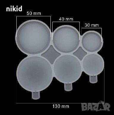 3 размера кръг силиконов молд форма близалки pops cakes Lollipop Pop Cake Попскейк фондан смола, снимка 2 - Форми - 38764155