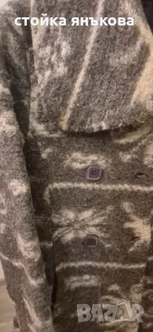 Продавам зимно палто сиво с бяло, снимка 2 - Палта, манта - 47777584