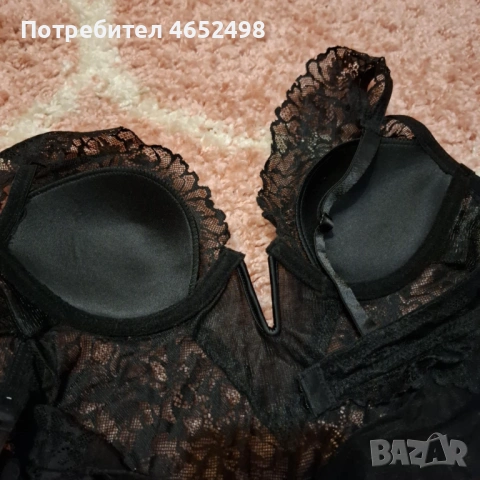 Дамско  черно Боди с дантела, снимка 9 - Бельо - 53575439
