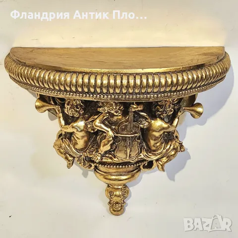 Декоративна конзола с барокови мотиви – музиканти амурчета, снимка 3 - Декорация за дома - 49644693