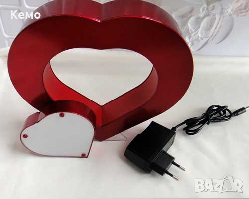 Левитираща фото рамка сърце със светеща стойка, снимка 4 - Романтични подаръци - 44197655