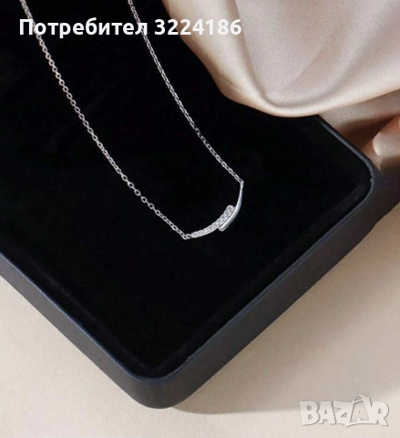 Нежно сребърно колие 40-45 см, снимка 4 - Колиета, медальони, синджири - 51841141