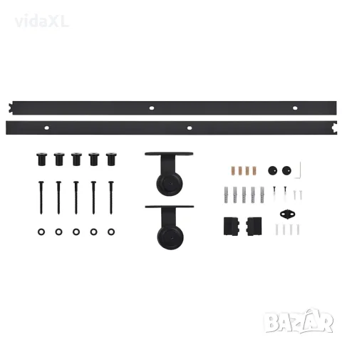 vidaXL Плъзгаща се врата с механизъм, ESG стъкло и алуминий, 76x205 см, снимка 8 - Интериорни врати - 56146559