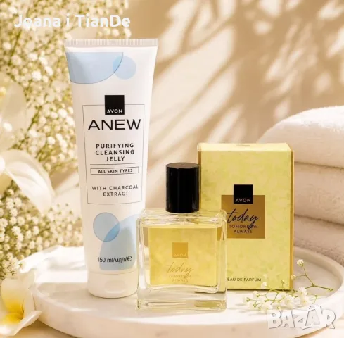 Комплект парфюм Today и почистващо желе за лице Anew, Avon