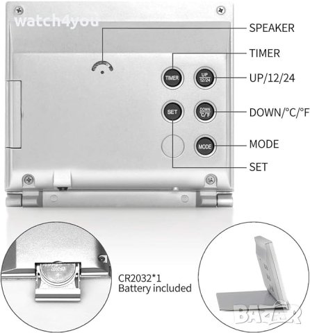 НОВ НАСТОЛЕН LCD ДИГИТАЛЕН ЧАСОВНИК С ТЕМПЕРАТУРА+КАЛЕНДАР. БУДИЛНИК НАСТОЛНИ ЕЛЕКТРОННИ ЧАСОВНИЦИ, снимка 8 - Други - 44465418