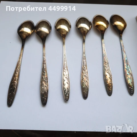 Руски посребрени и позлатени чаени лъжички, снимка 5 - Антикварни и старинни предмети - 50984084
