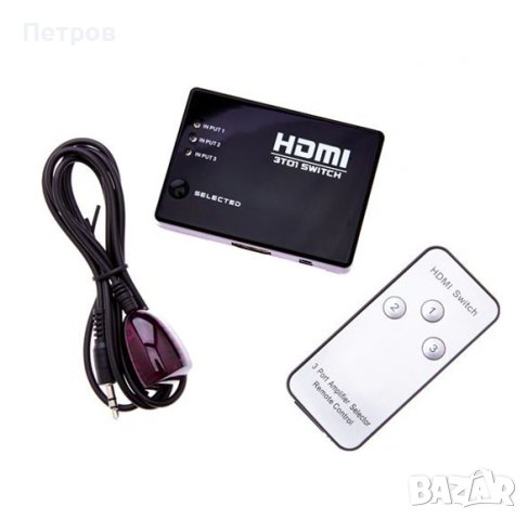 HDMI суич 3x порта, 1920x1080, снимка 1 - Кабели и адаптери - 42362785