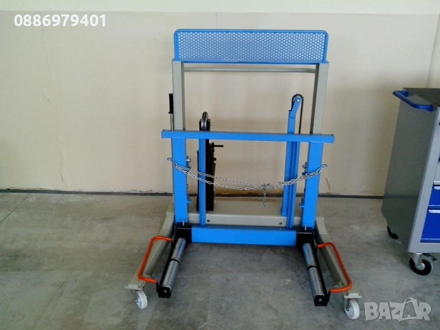 Art227 Хидравлична количка за двойка тежки гуми.