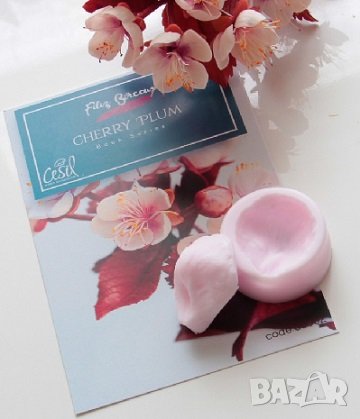 листо вишнев цвят цвете силиконов молд вейнър 2 части фондан украса торта декор