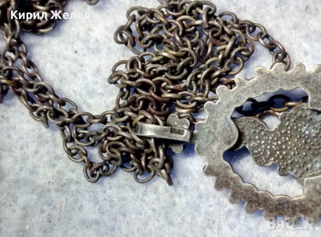 СТАР ФЛОРАЛЕН СРЕБЪРЕН МЕДАЛЬОН ОКСИДИРАНО СРЕБРО ВИСОКА ПРОБА с ПЕЧАТ МК8 и СРЕБЪРНА ВЕРИЖКА 48962, снимка 5 - Антикварни и старинни предмети - 50072885