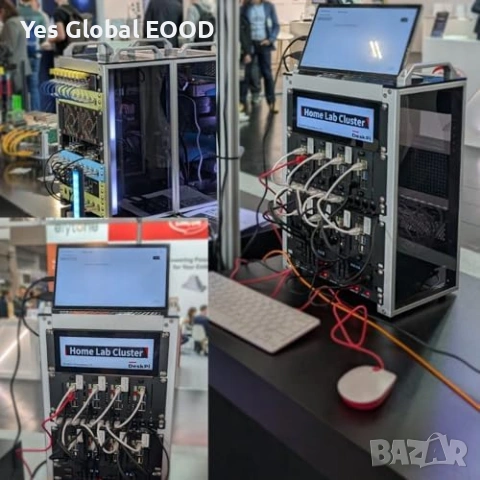 GeeekPi 7.84" 2U Rack LCD Touch 1280x400, снимка 6 - Монитори - 53604233