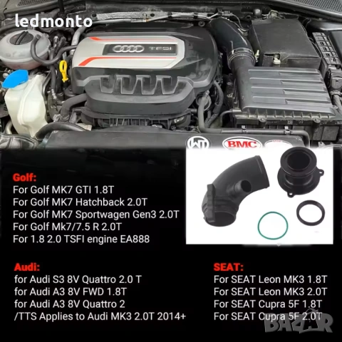 Turbo Muffler Delete Pipe Golf 7 GTI/R, Audi S3 8V, TT, Leon Cupra – Monto.bg, снимка 5 - Части - 53169099
