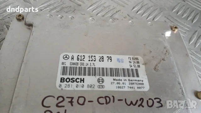 Компютър Mercedes C270 CDI W203 2001 A6121532879 0281010802 Mercedes-Benz C-Class 203 (W/S/CL), снимка 2 - Части - 56218282