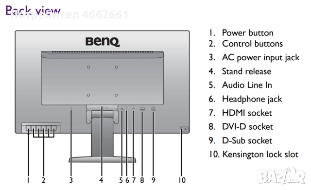 Монитор 27" BenQ GW2760HS, снимка 4 - Монитори - 52594912