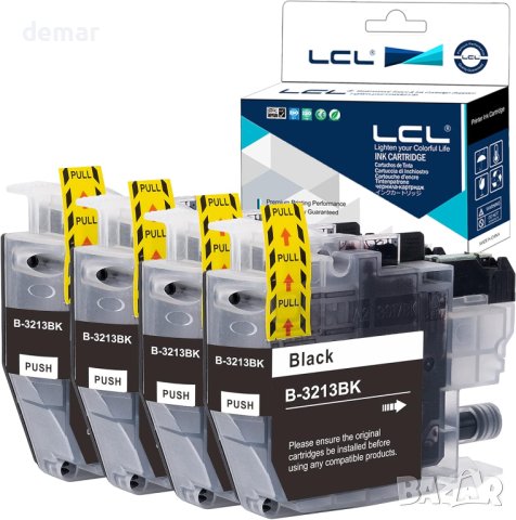 LCL съвместима касета с мастило LC-3213 LC3213 LC-3213BK (4 бр черно), снимка 1 - Консумативи за принтери - 42205590