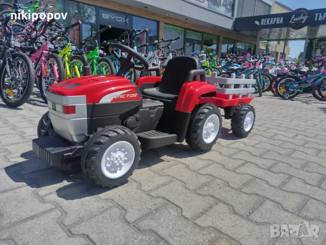 NEBRASKA акумулаторен трактор с ремарке DALLAS червен